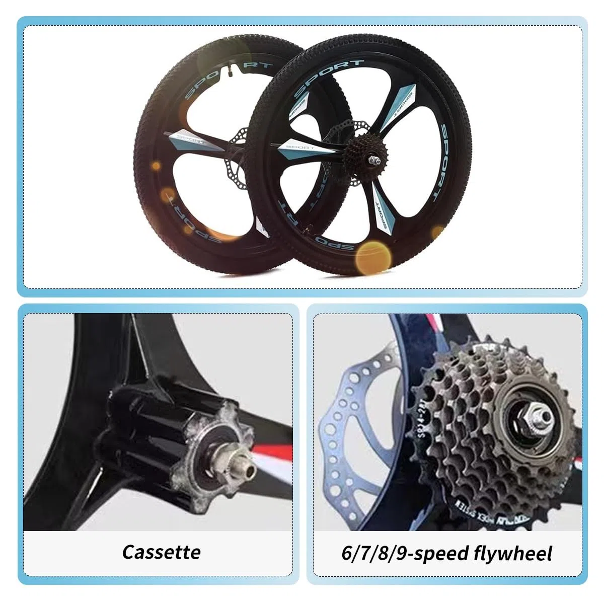 26" 27.5" 29" Paire De Roues VTT en Magnésium Jeu De 3 Rayons Jantes Et Roues Avant Et Arrière 100/135mm 6-9 Vitesse Cassette Frein À Disque