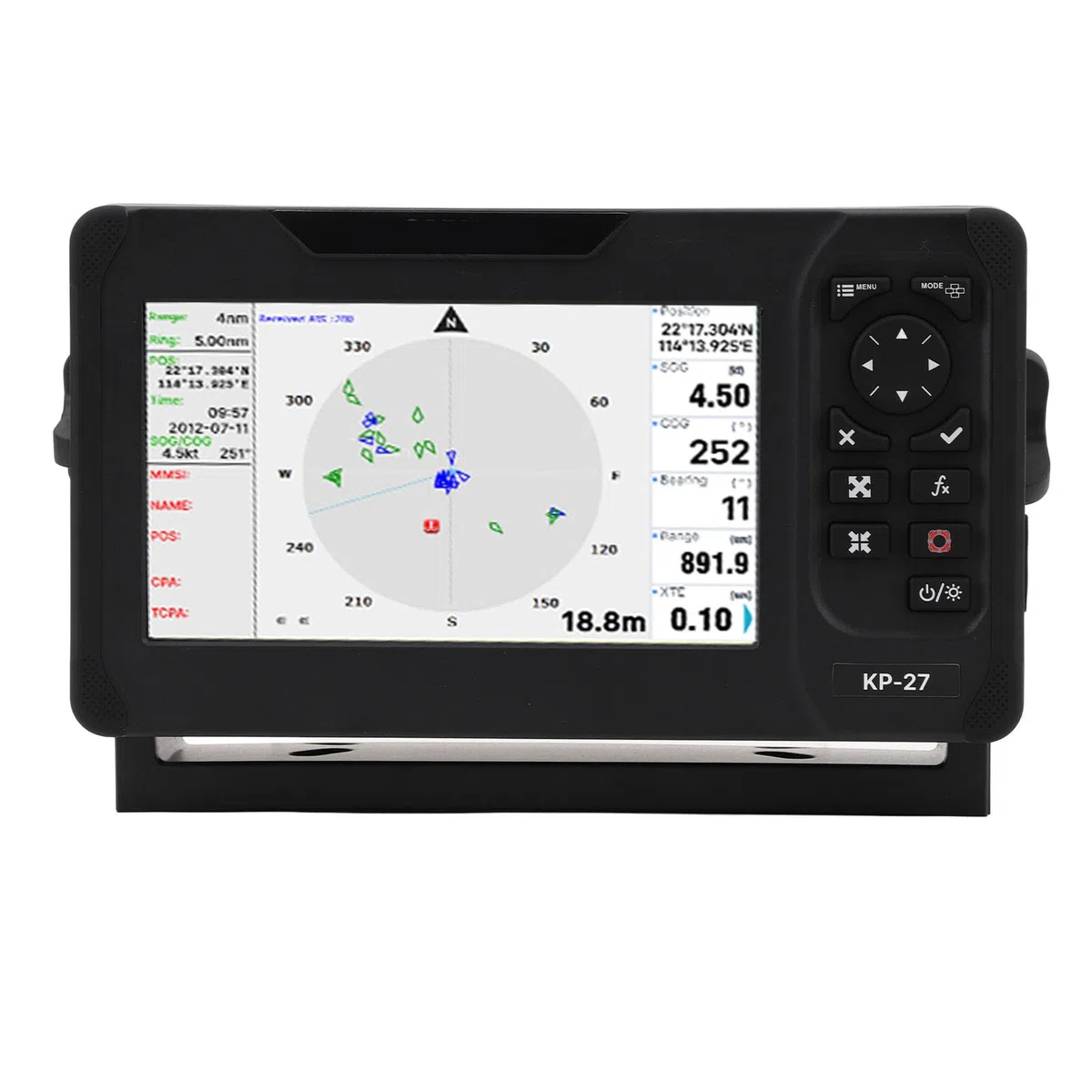 Détecteur de Poisson pour Bateau, écran LCD Couleur TFT 7 Pouces, Traceur de Cartes Marines, Informations de Navigation Détaillées pour Bateau de Pêche