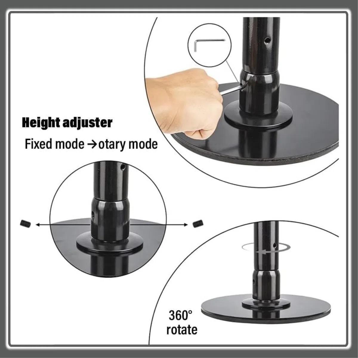 Barre de Danse Professionnelle de 45 mm, Barre rotative réglable et Statique, pour Salle de Sport à Domicile, Acier chromé Robuste, kit d'installation Inclus
