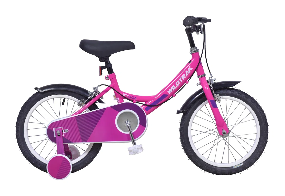 Wildtrak - Vélo 16 pouces pour enfants de 3 à 7 ans avec stabilisateurs - Rose