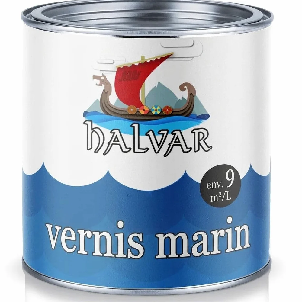 Vernis marin marron RAL 8000-8028 Laque yacht satiné Peinture bateau renforcée PU pour bois & métal extrêmement résistante haute élasticité Peinture navale (5 L, RAL 8024 Brun beige) Halvar