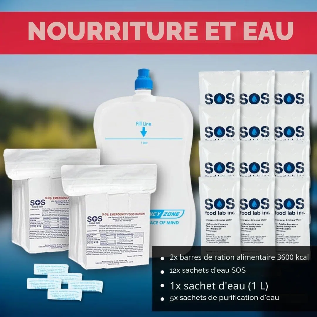 Emergency Zone Kit de Survie Familial pour 2 Personnes 72 Heures | Moyen Parfait pour préparer Votre Famille | Soyez prêt pour Les catastrophes comme Les ouragans, Les tremblements de Terre, Les