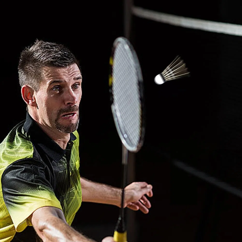 Lot de 12 volants de badminton, oiseaux en plumes d'oie haute stabilité pour l'entraînement et le sport, design durable et haute vitesse pour jouer en intérieur et en extérieur