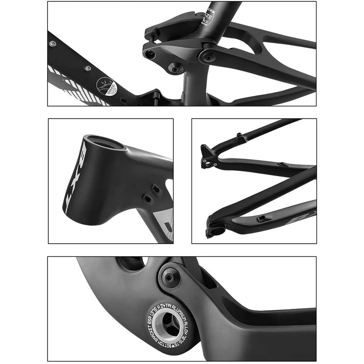 Cadre de VTT 29 pouces, 16/17/19/21 pouces, tout suspendu, débattement 100 mm, XC/Enduro, semi-rigide, fibre de carbone, freins à disque, axe traversant 12 x 142 mm/QR 9, 135 mm (Roze, 29 17")