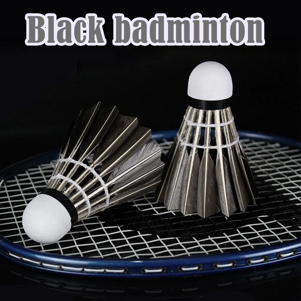 Lot de 12 volants de badminton, oiseaux en plumes d'oie haute stabilité pour l'entraînement et le sport, design durable et haute vitesse pour jouer en intérieur et en extérieur