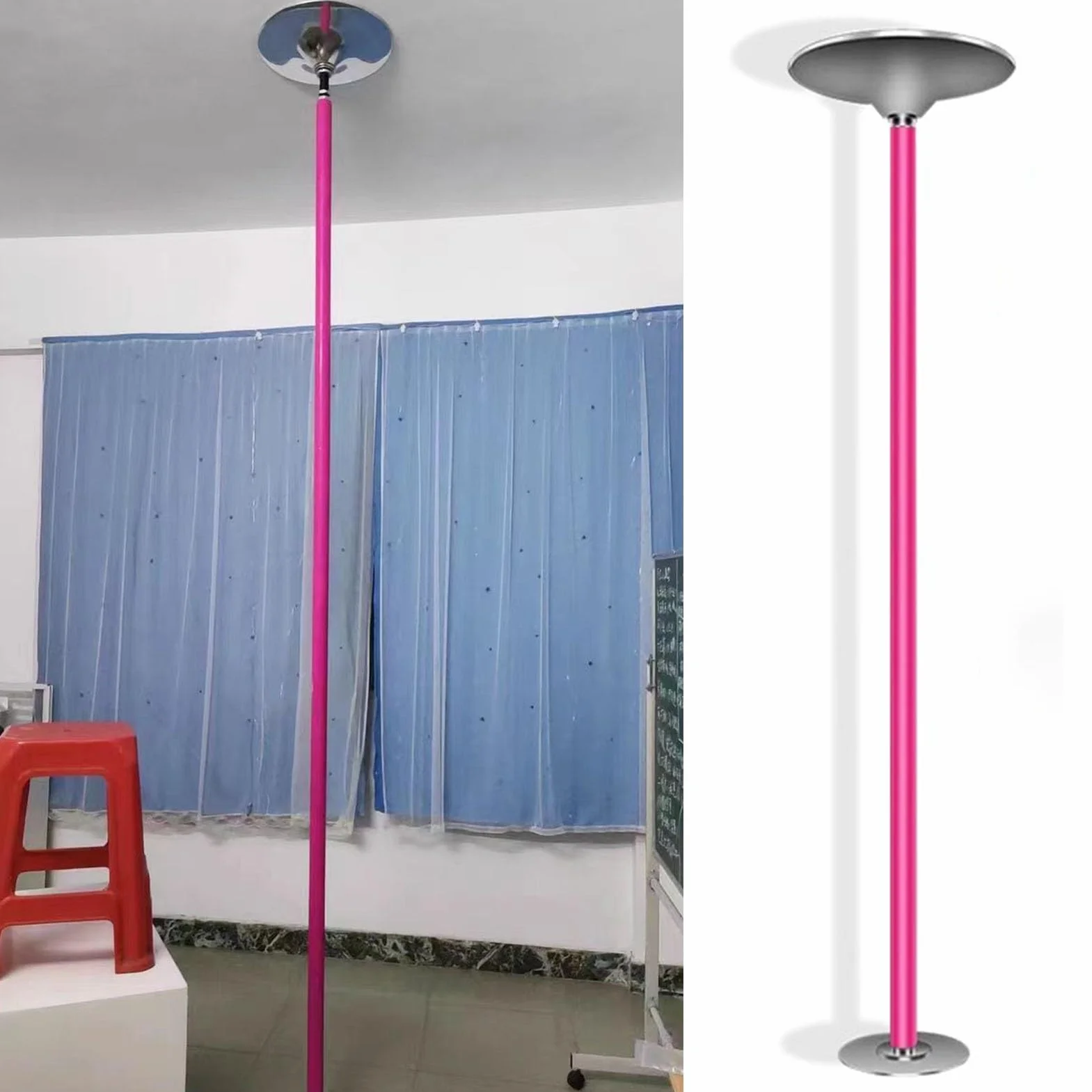 Bâton de danse autonome en silicone pour la maison, Spinning et statique, kit de pole dance portable, 2,3–3 m réglable pour le fitness/exercice, hauteur 2,3–3 m
