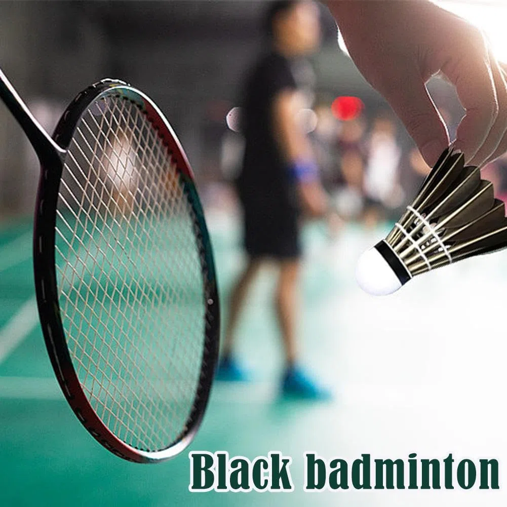 Lot de 12 volants de badminton, oiseaux en plumes d'oie haute stabilité pour l'entraînement et le sport, design durable et haute vitesse pour jouer en intérieur et en extérieur