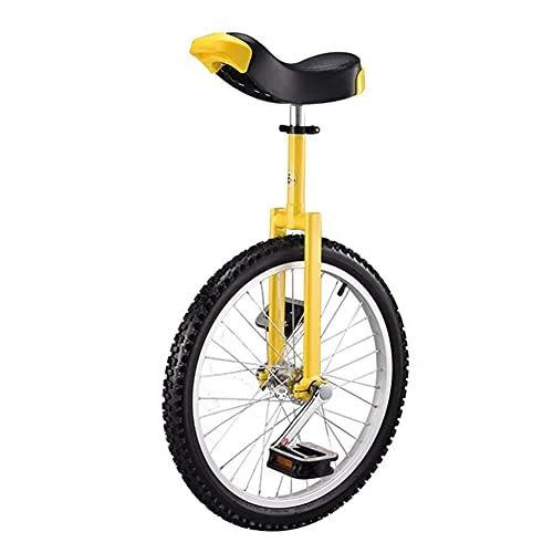 Monocycle, Monocycle à Roues de 20 Pouces for Adultes - Siège réglable Capacité 150 kg Qualité Circus Performance(Yellow)