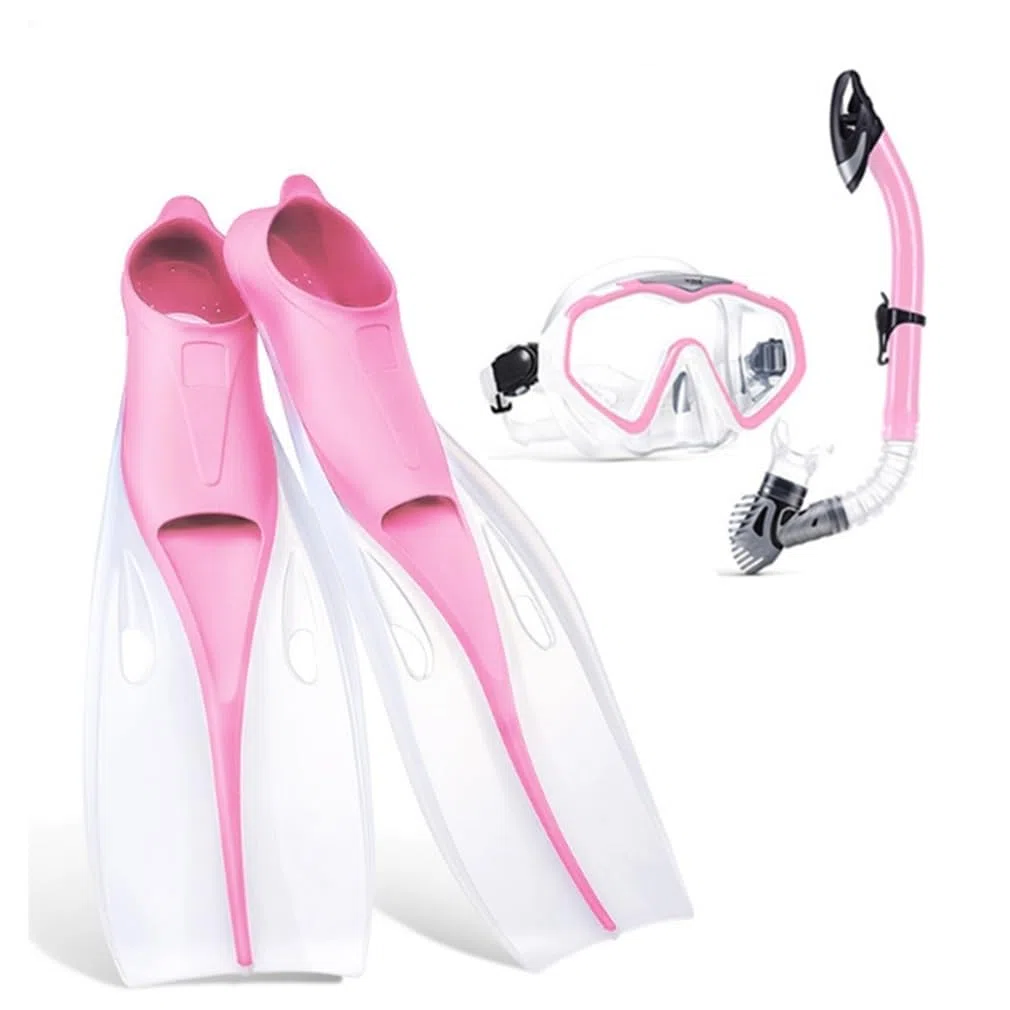 Équipement de plongée avec tuba pour adultes et jeunes, ensemble de tuba en silicone de qualité, tube de respiration entièrement sec et système de fermeture automatique, masque de plongée pour