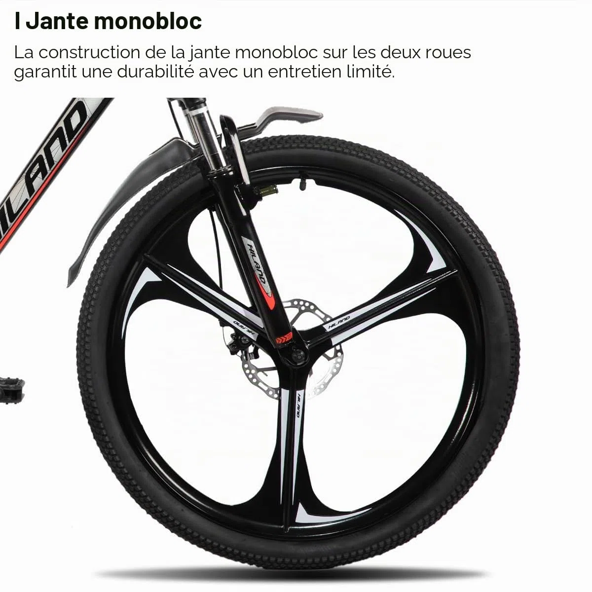 Hiland Mountain Bike pour adultes 26 pouces, freins à disque avant et arrière, 3/6 rayons, 18 vitesses, unisexe, fourche, amortissement, cadre en aluminium léger