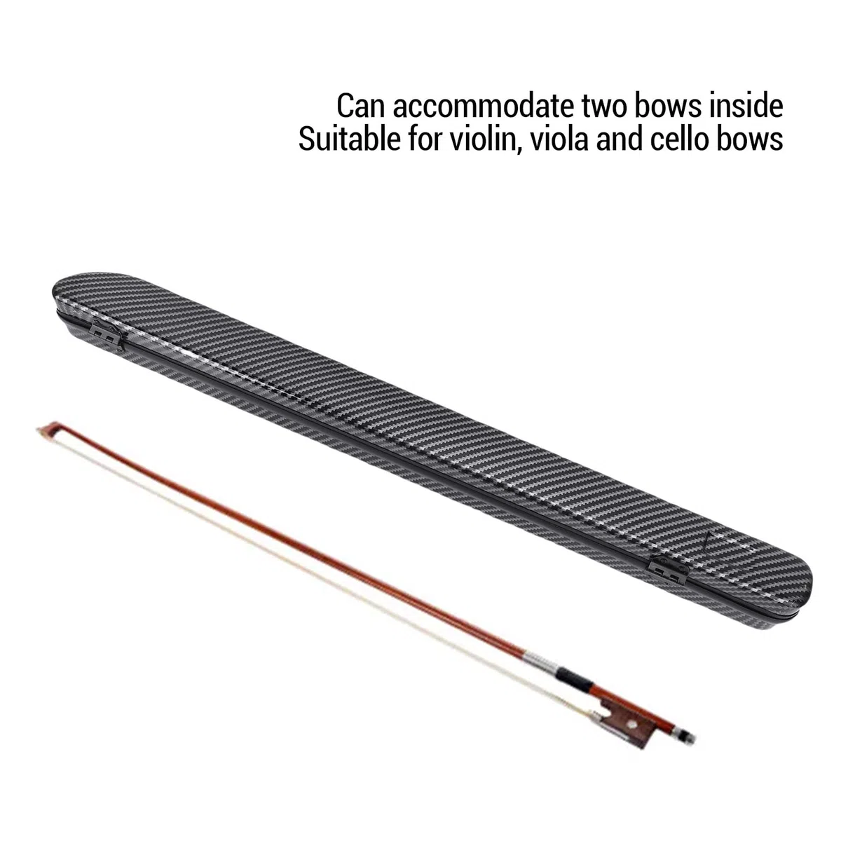 Luocute Étui pour Archet de Violoncelle en Fibre de Carbone Composite, Sac de Rangement Rigide et Léger pour 2 Archets, étuis pour Violon avec Bandoulière Réglable, sécurité