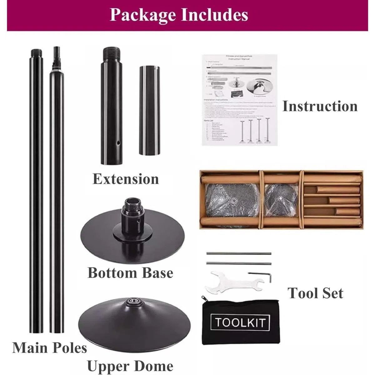 Barre de Danse Professionnelle de 45 mm, Barre rotative réglable et Statique, pour Salle de Sport à Domicile, Acier chromé Robuste, kit d'installation Inclus