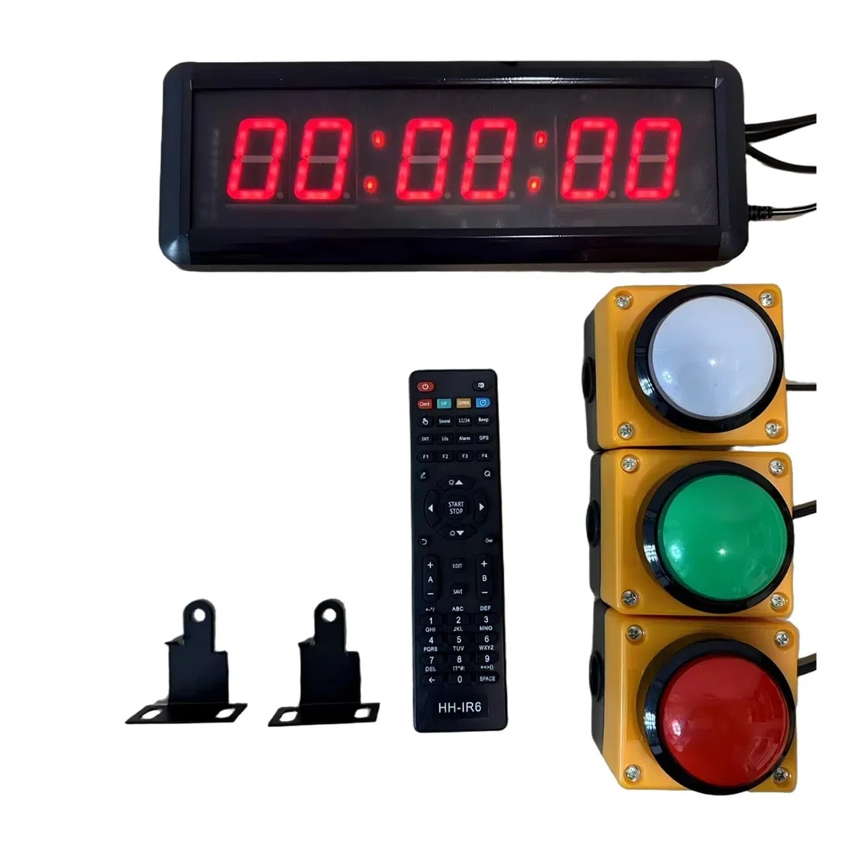 Chronomètre numérique électronique de 1.5 pouces, minuterie de compte à rebours avec télécommande à bouton for gymnastique à domicile/Yoga/boxe Utilisation multiscénario(3pcs 6cm buttons)