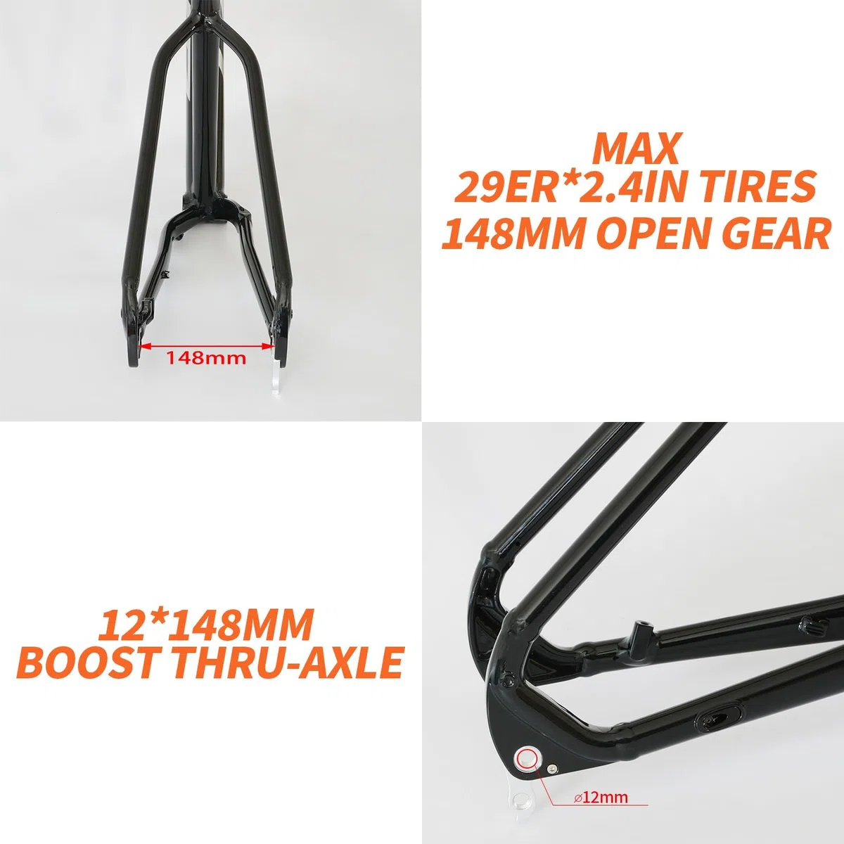 VTT Semi-Rigide 29 Pouces, Cadre en Alliage d'aluminium, Freins à Disque, axe traversant 12 x 148 mm, Passage de câbles Interne, boîtier de pédalier BSA 68 mm (Rouge 2, 29 et 18 Pouces).