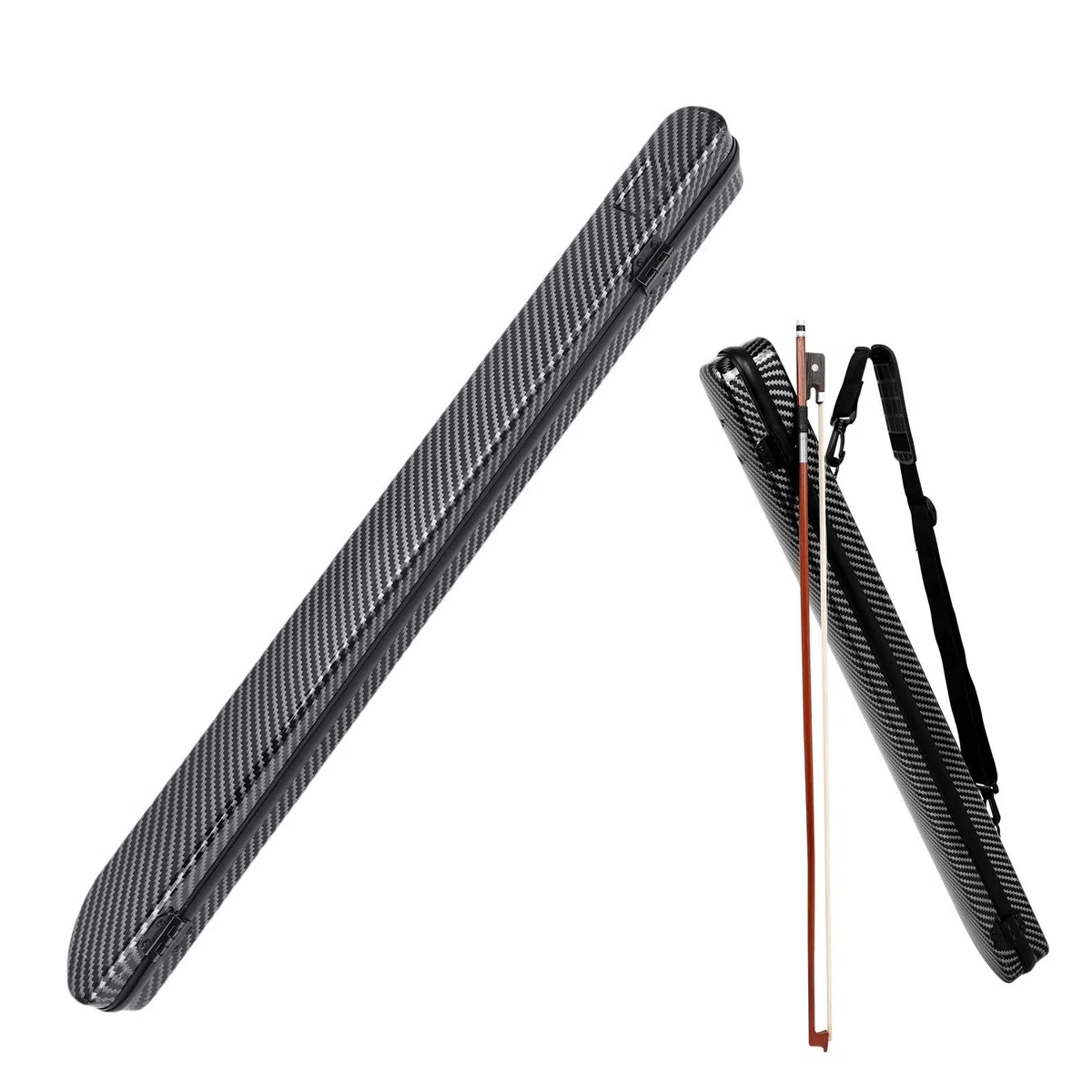 Luocute Étui pour Archet de Violoncelle en Fibre de Carbone Composite, Sac de Rangement Rigide et Léger pour 2 Archets, étuis pour Violon avec Bandoulière Réglable, sécurité