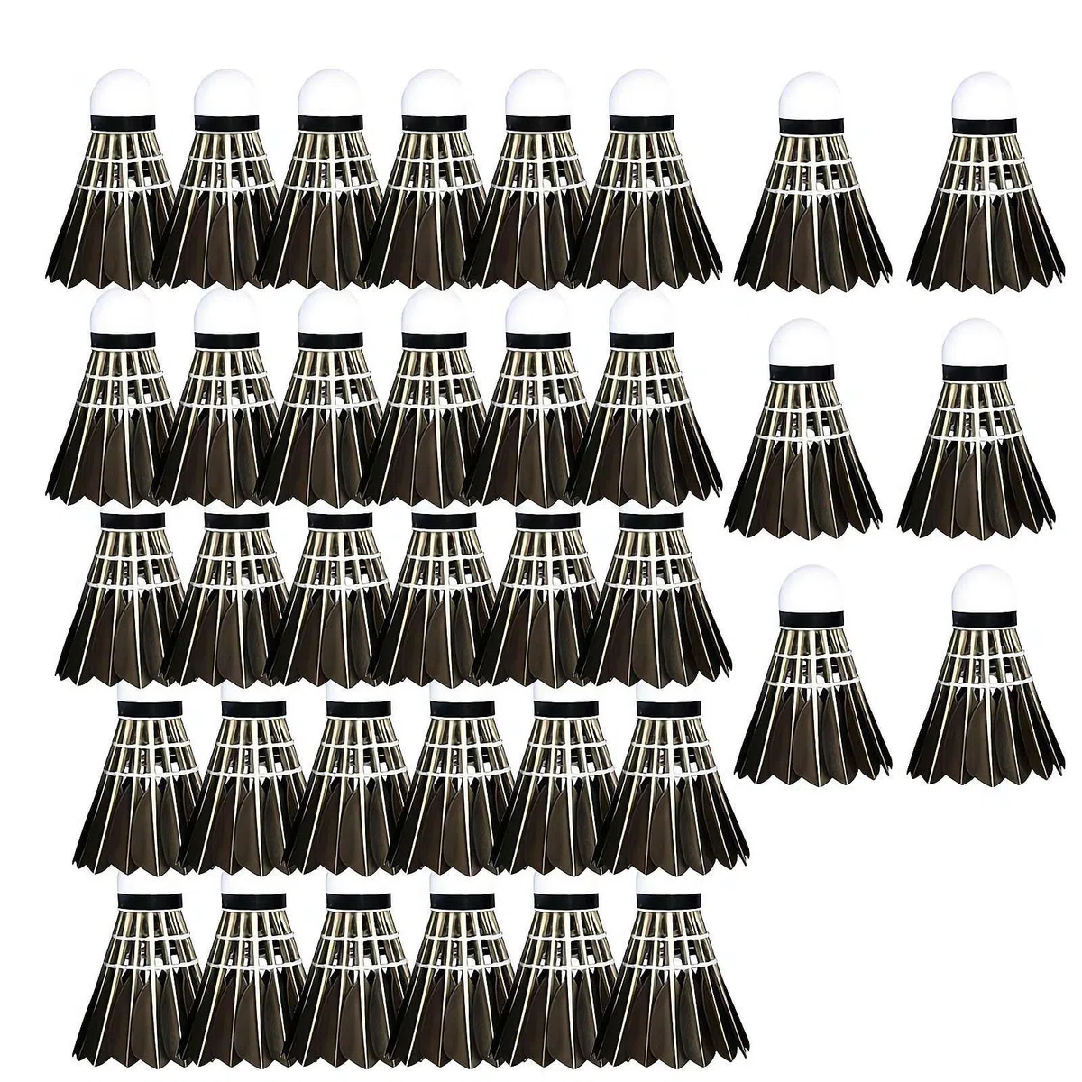 Lot de 12 volants de badminton, oiseaux en plumes d'oie haute stabilité pour l'entraînement et le sport, design durable et haute vitesse pour jouer en intérieur et en extérieur