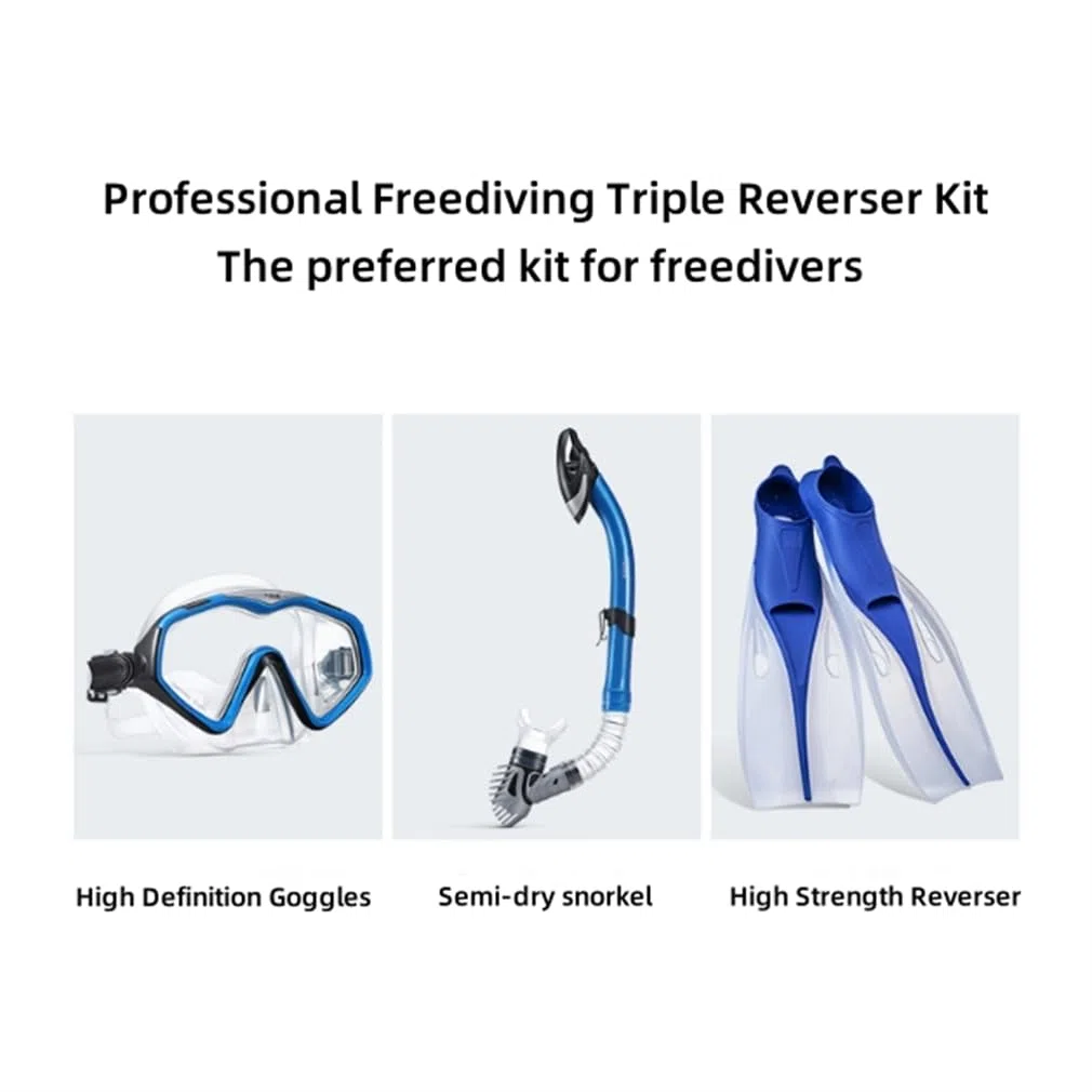 Équipement de plongée avec tuba pour adultes et jeunes, ensemble de tuba en silicone de qualité, tube de respiration entièrement sec et système de fermeture automatique, masque de plongée pour
