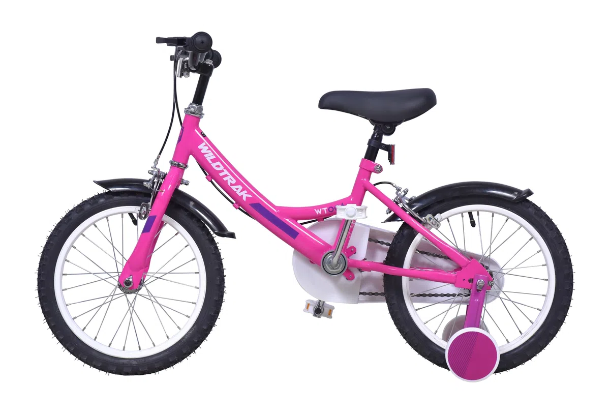 Wildtrak - Vélo 16 pouces pour enfants de 3 à 7 ans avec stabilisateurs - Rose
