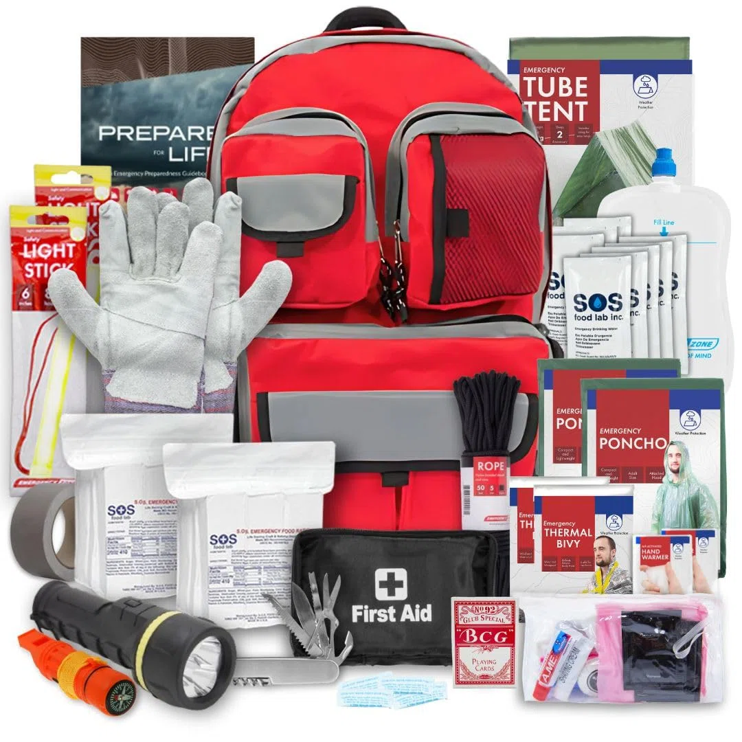 Emergency Zone Kit de Survie Familial pour 2 Personnes 72 Heures | Moyen Parfait pour préparer Votre Famille | Soyez prêt pour Les catastrophes comme Les ouragans, Les tremblements de Terre, Les