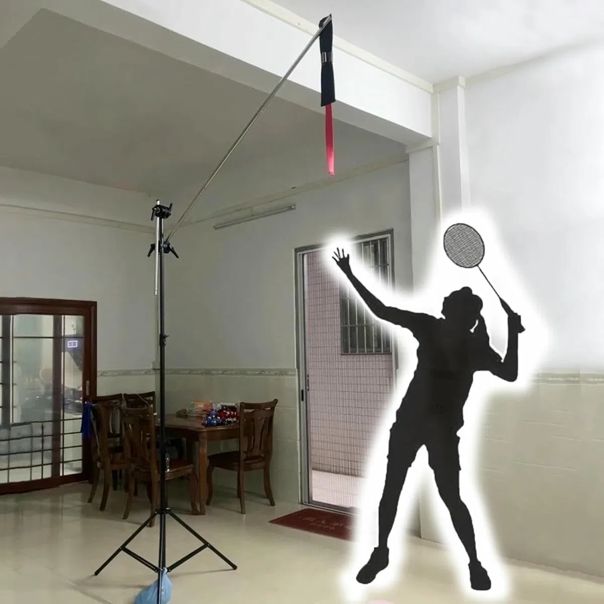 Kit d'entraînement de badminton pour entraînement en solo, équipement d'auto-étude pour intérieur à la maison, cour, cour, salle de sport